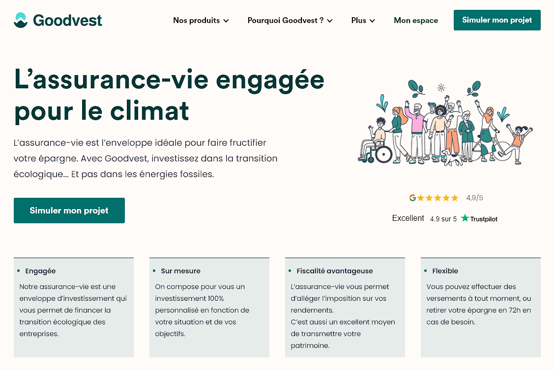 Goodvest assurance vie interface web