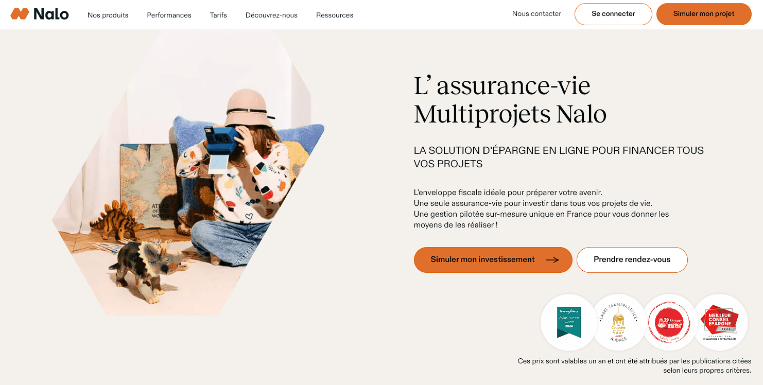 Nalo assurance vie interface web