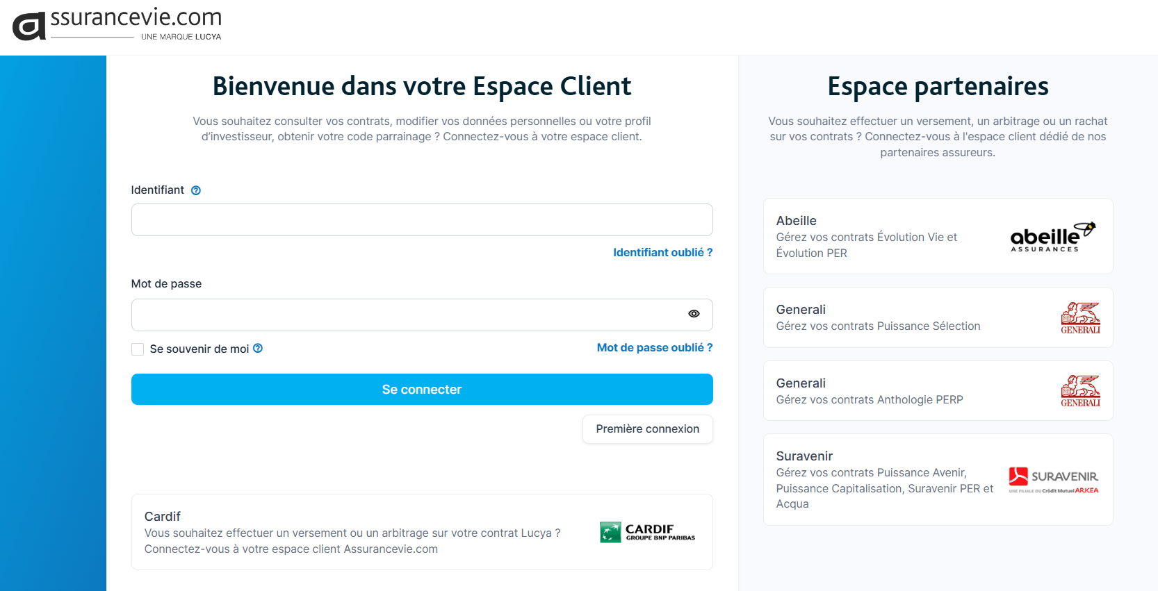 assurancevie.com espace client et partenaires