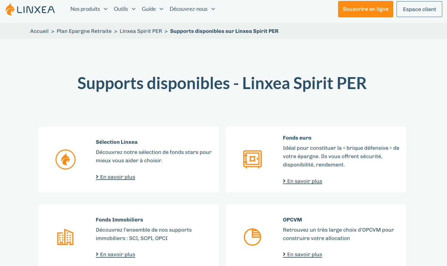 linxea spirit per fonds euros unités de compte