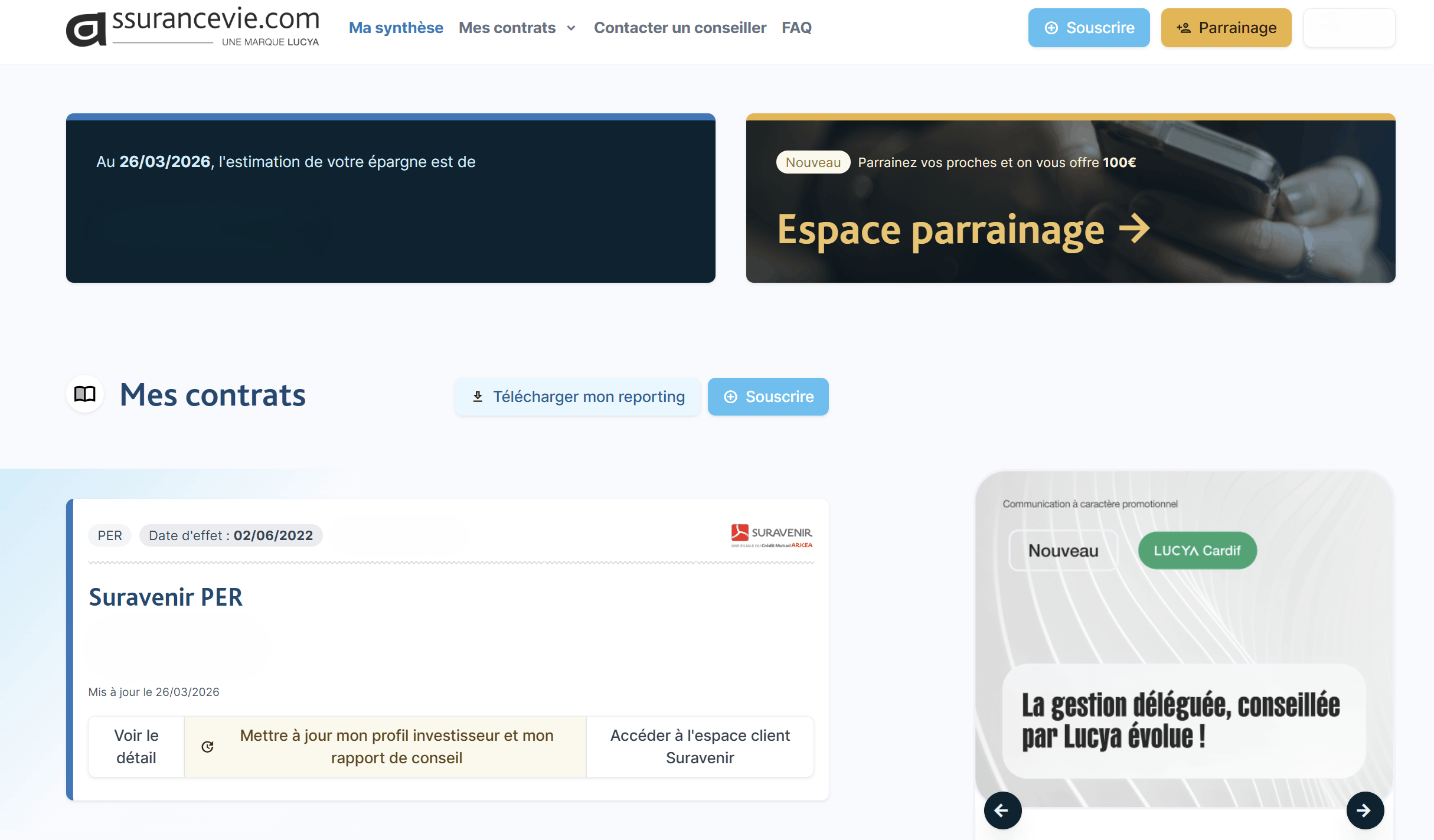 lucya assurancevie.com interface client