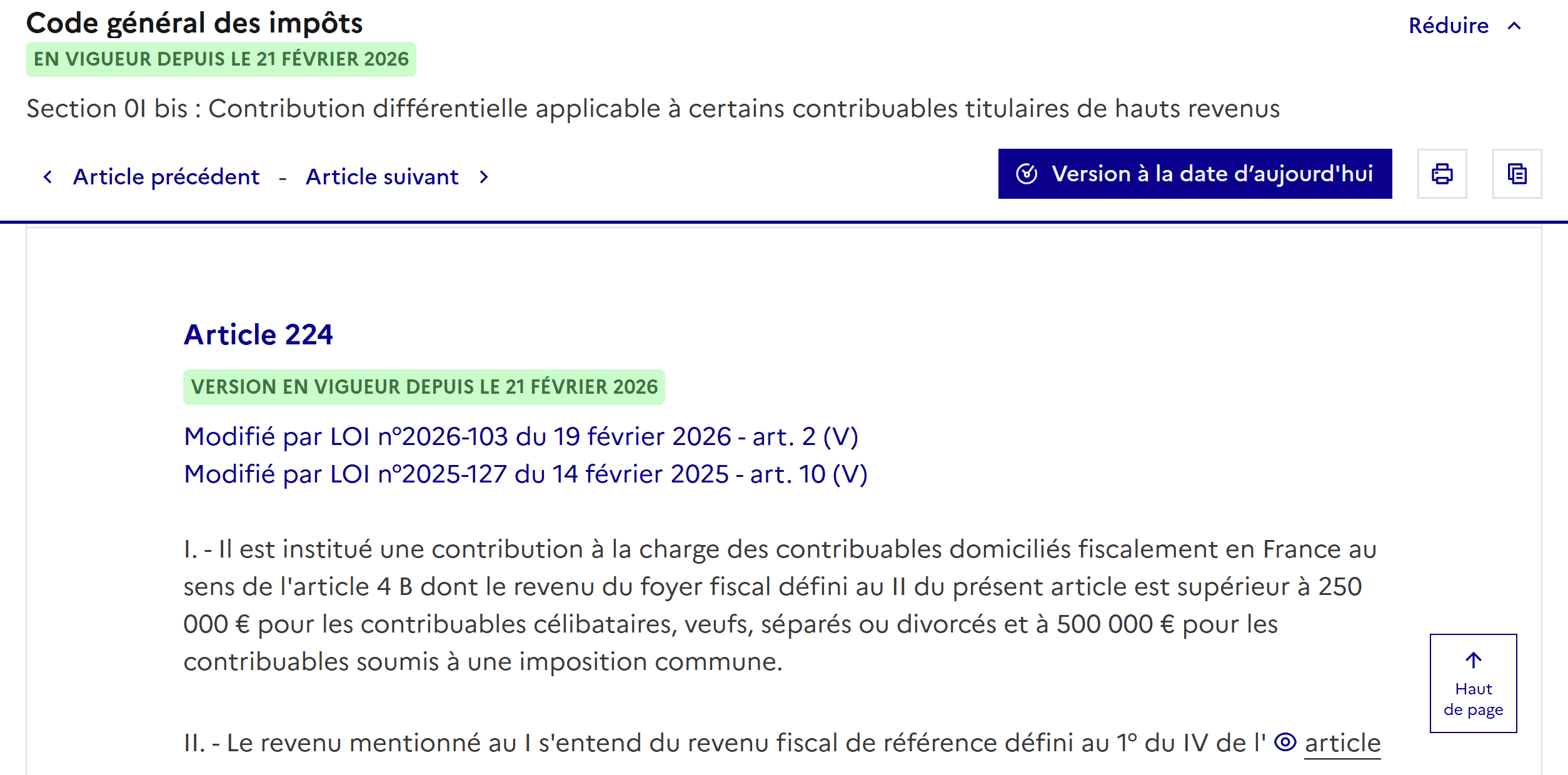 article 224 du code général des impôts