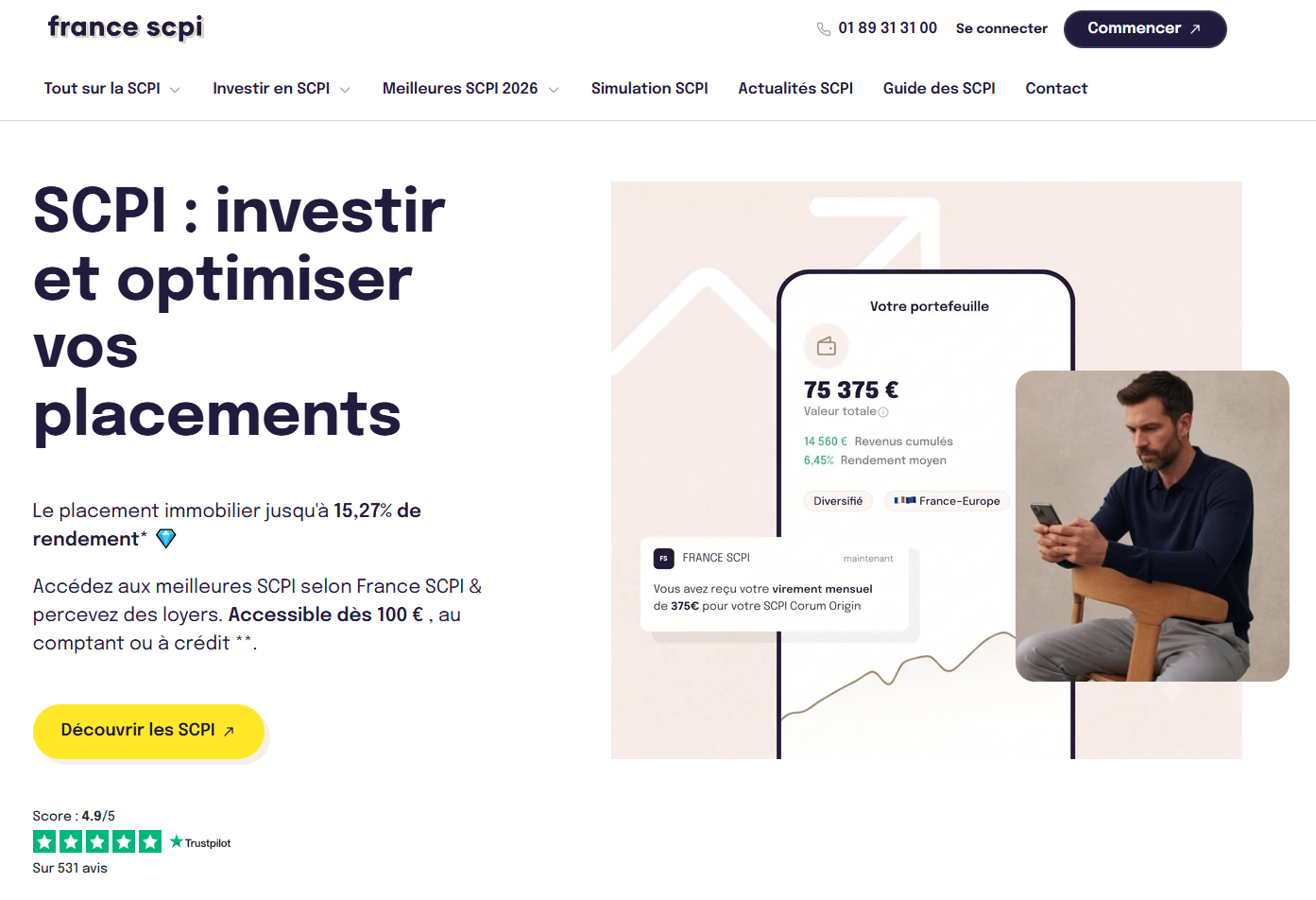 Le site du courtier France SCPI