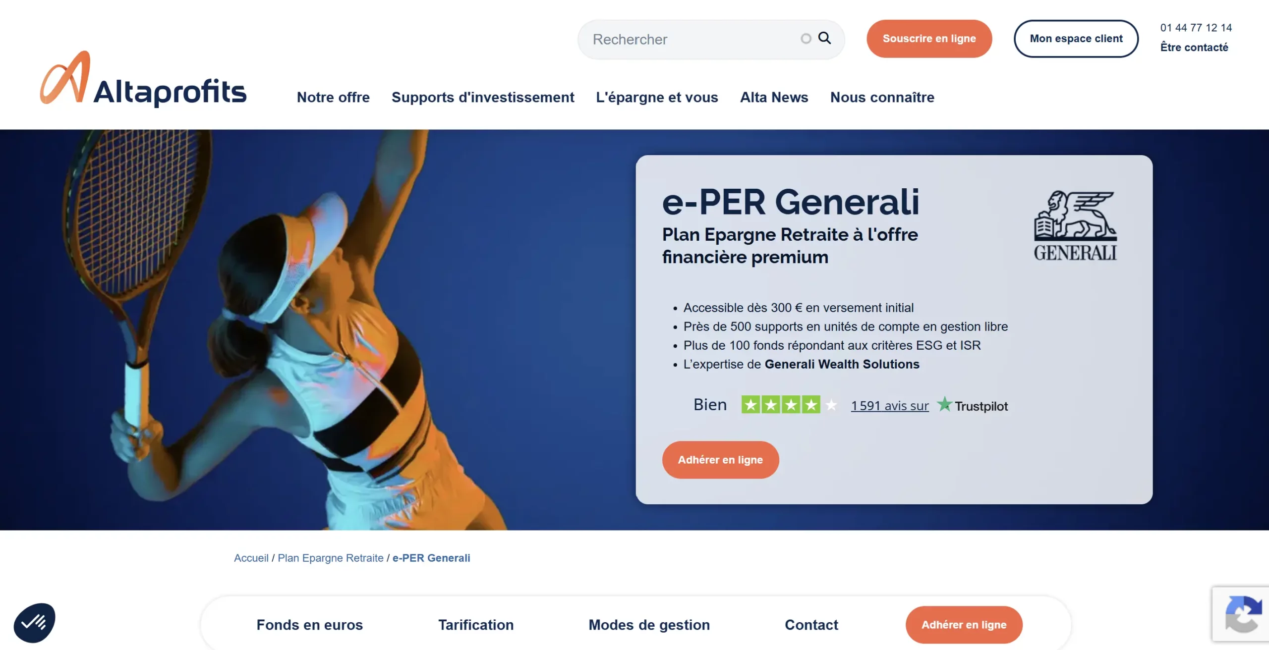 e-PER Generali, plan d’épargne retraite Altaprofits