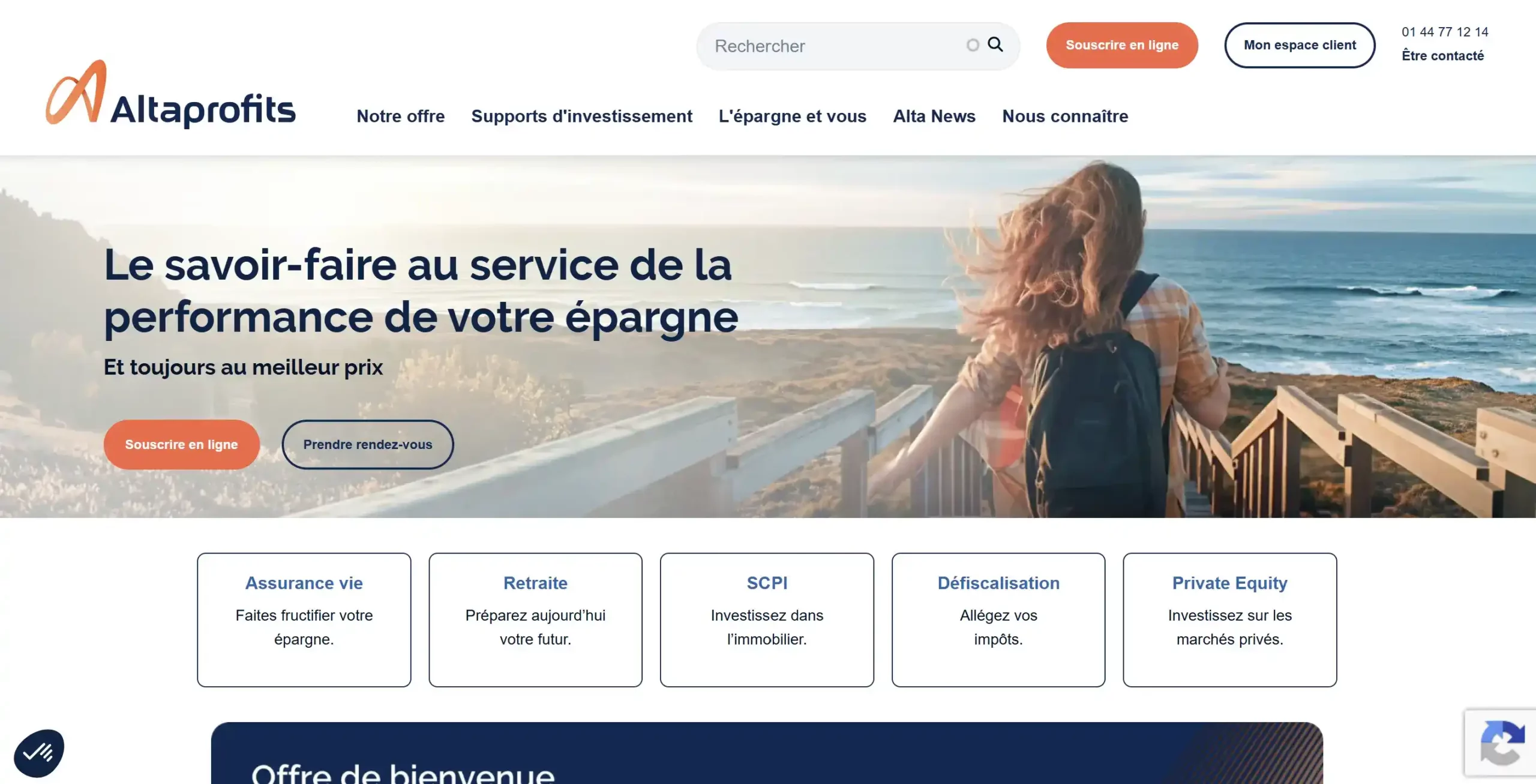 Site Altaprofits, courtier en assurance vie et épargne en ligne